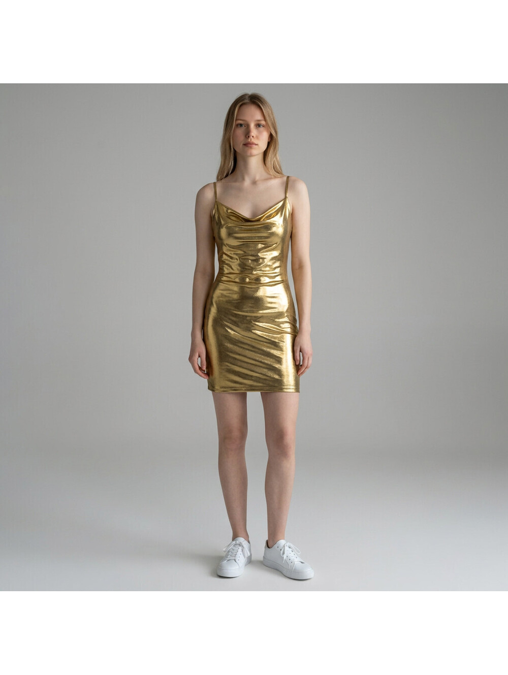 Forever 21 Mini Dress Women M Medium Yellow Gold Short Sleeveless Wedding Guest